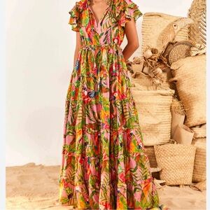 Farm Rio Macaw Leaves Maxi Dress in small